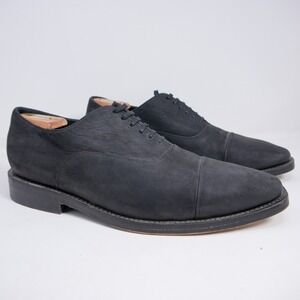 Thursday Matte Black Suede Leather Cap Toe Oxford Dress Shoes Men 12.5 US